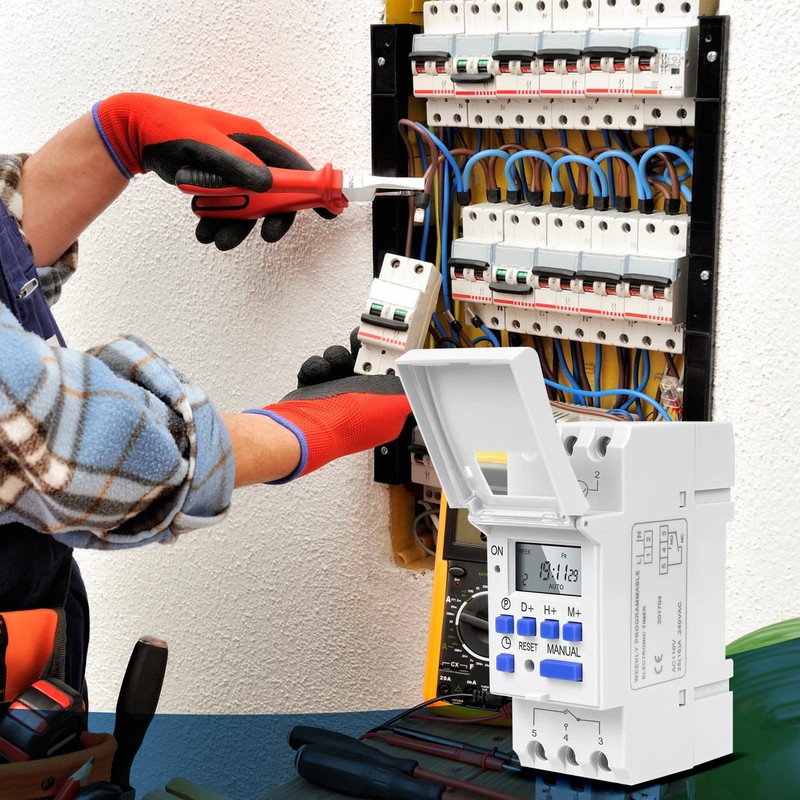 DIN Rail Digital Programmable Timer Switch, THC15A Digital Timer Switch