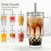 KEMORELA 24oz Clear Glass Tumbler with Handle, Lid & 13mm
