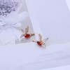 Cimenexe Bohemian Ruby Crystal Bird Stud Earrings Gold Ruby CZ