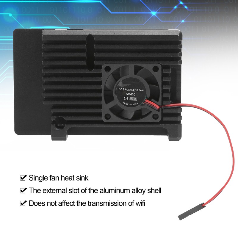 Single Fan Heat Sink CNC Protective Cover for Raspberry Pi
