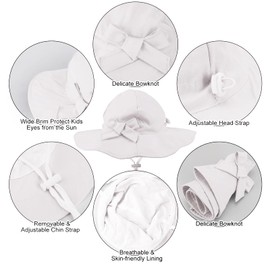 JUPSK Baby Girls Pink Summer Bucket Hat, Toddler Sun Protection Hat with Adjustable Chin Strap and Head Strap, Foldable Outdoor Play Hat for Baby Boys Girls Unisex Child