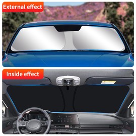 LUNQIN Car Sun Shade for Hyundai Elantra 2021 2022 2023 2024 and Elantra Hybrid 21-24 Auto Interior Accessories Windshield Sunshade Foldable Insulation Reflective Protector Window Curtains Cover Visor