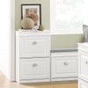 Haotian Small Shoe Cabinet, White 2 Flip Drawers Freestanding Shoe