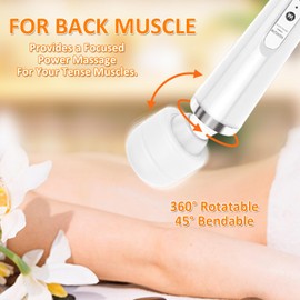 SOSKKOSA Powerful Handheld Massager Tool Electric Foot Neck Back Hand Leg Arm Muscle Deep Tissue for Women Men(White)