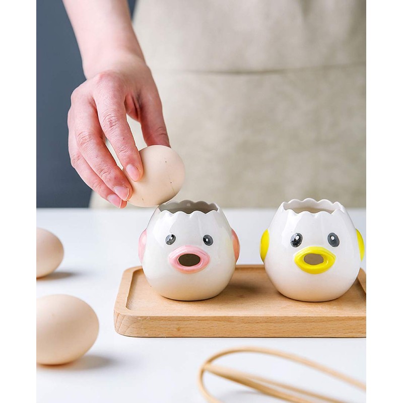 Egg Separator, Ceramic Egg Yolk Egg White Separator, Portable Kitchen