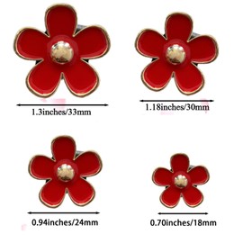 Daisy Air Vent Clips, 4 Pcs Cute Flower Car Air Conditioning Outlet Clip Car Air Freshener Clip Charm Car Inter Decor Accessories for Women (Red)
