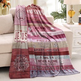 Christian Gifts for Women, Religious Gift for Women, Faith Bible Religious Gifts, Birthday Gift for Christian Women, Inspirational Positive Gift for Women Girl Christian Throw Blankets 60"X 50"