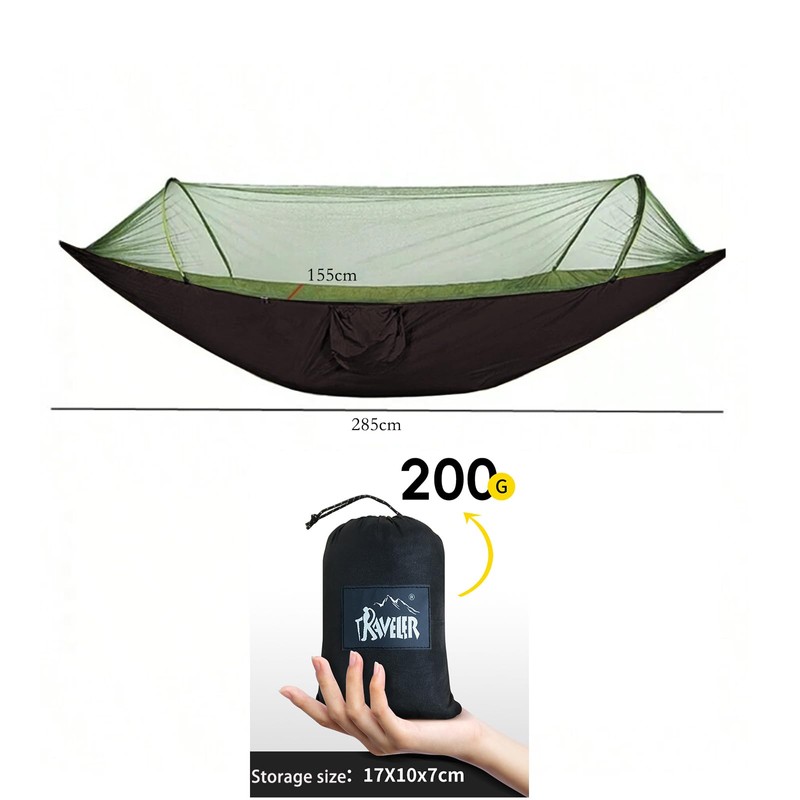 Lightweight & Portable Hammock Mosquito Net, Full Wrap Protection for