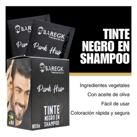 5 Cajas Shampoo Tinte Express. Negro. 50 Sobres. Baregk