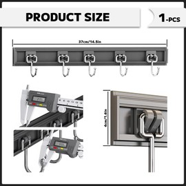 Fatiya Adjustable Towel Racks for Bathroom, Over the Door Towel Rack Wall Mounted or Hang Upside Down, Rustproof Bathroom Towel Holder for Entryway Kitchen Bedroom (5 Hooks)