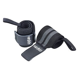 RAXID Fit Wrist Wraps Heavy Duty Standard Weight Lifting Bodybuilding Wrist Wraps Unisex Strength Training Professional Grade With Thumb Loops Wrist Support Braces for Men & Women (BLACK)
