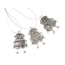 Miniblings 3 Pieces Christmas Tree Ornament Decorations Decoration Robot Silver Robots