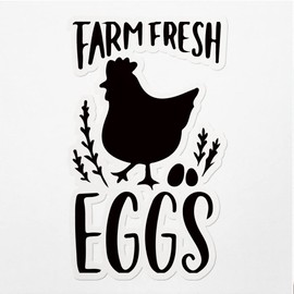 Decal Stickers of Farm Fresh Eggs Premium Indoor (No Waterproof) Vinyl Decal Stickers for Laptop Phone Accessory Helmet Car Window Mug Tuber Cup Door Wall Decoration ANDVER3734190BL