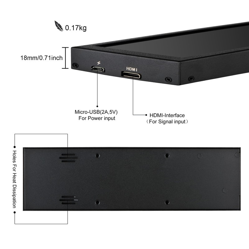 wisecoco 8.8 Inch Computer Secondary Screen CPU Temperature Monitor with