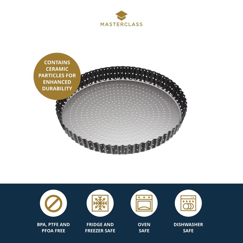 MasterClass Crusty Bake 28 cm Perforated Quiche Tin with PFOA