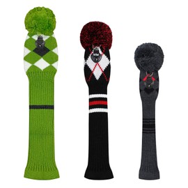 Scott Edward Knit Golf Head Covers for Woods Set of 3 Fits Well Driver(460cc) Fairway Wood and Hybrid(UT) The Perfect Change for Golf Bag