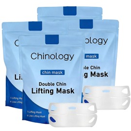 Chinology Double Chin Lifting Mask, Reusable Chin & Jawline Support Mask for Face and Neck Area (4pcs)