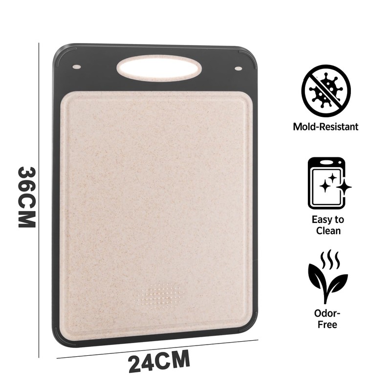 2 in 1 Stainless Steel Chopping Board & Plastic Cutting