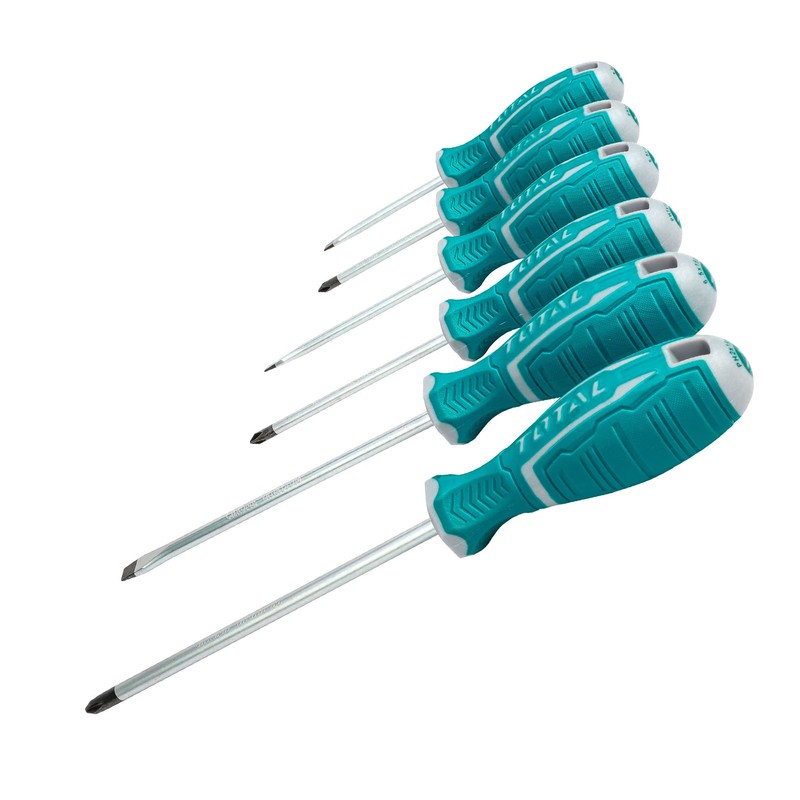 TOTAL - Screwdriver Set 6 Pieces | Chrome Vanadium Steel