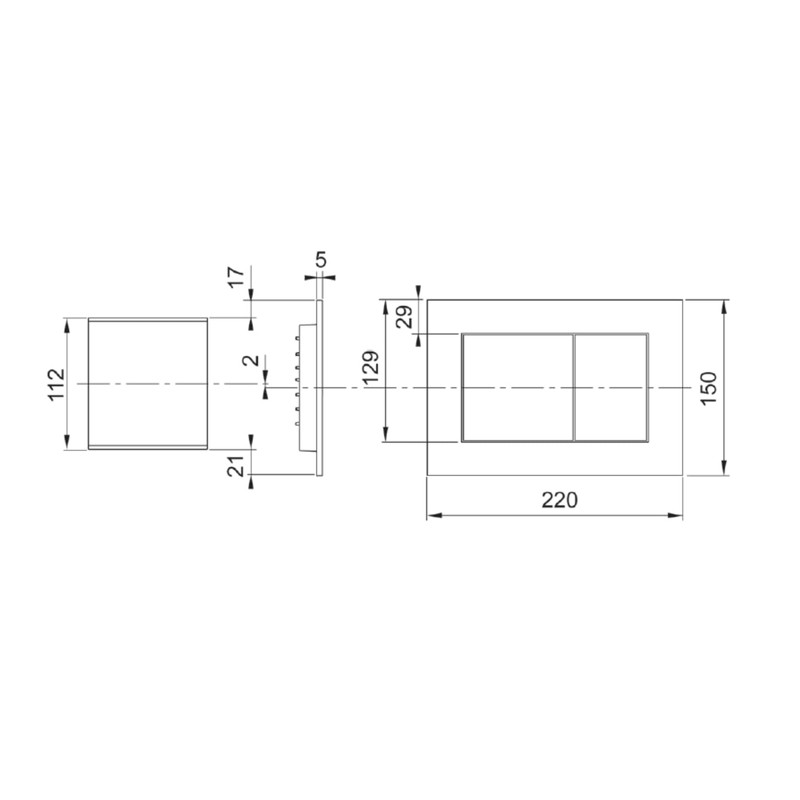 TECE TECEnow 9240407 Toilet Flush Plate Matte Black 220 x