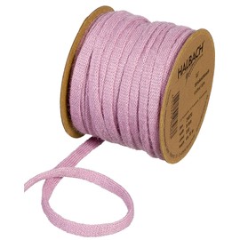Halbach Silk Ribbons Premium Wool Knitting Tube (Vegan) Width: 8 mm Length: 15 m Tube Yarn with Wire Can be Filled with Wire for DIY Projects and Name Tags Colour: Pale Berry