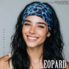 Aceorna Leopard Rhinestones Headbands Wide Knotted Hairbands Elastic Turban Printing