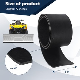 MONDGE Universal 72" x 6"x 1/4" Snow Plow Blade Flap Compatible with Kolpin & Polaris ATV UTV, Rubber Deflector Edge for 48"-72" Blades, Fits Side-by-Sides, 4-Wheelers, and Snowplow Attachments