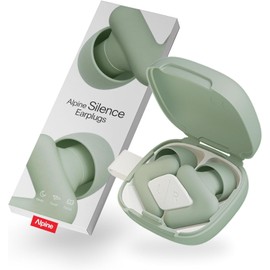 Alpine Silence Tapones de Oídos para Dormir, Viajar y Concentración – Protección Auditiva Reusable y Cómoda – Diseño con Ajuste en V y Puntas Suaves (XS/S/M/L) – Verde