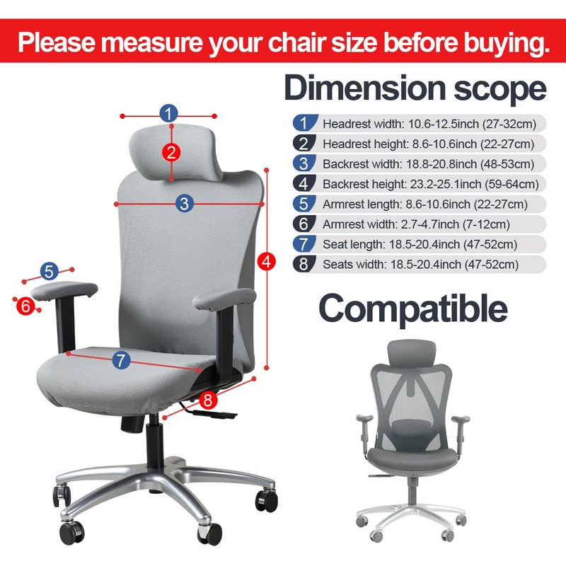 5 Piece Office Chair Cover Set, Compatible with Sihoo Office