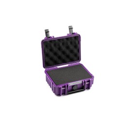 B&W Outdoor Transport Case - Type 500 Purple - with Cube Foam - Waterproof according to IP67 Certification, Dustproof, Shatterproof and Indestructible