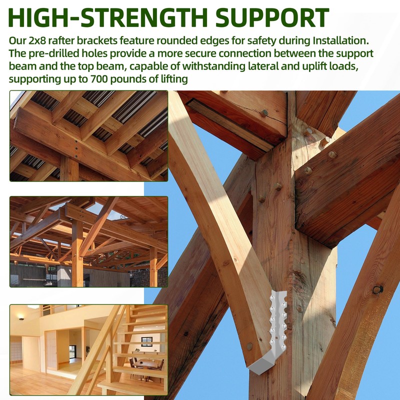 (30-Pack) Calvana 2x8 Brackets for Wood, Joist Hangers, Rafter Brackets,