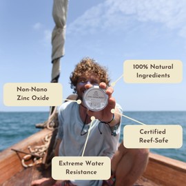 Suntribe Organic Sun Cream - Face & Sport - SPF 30, 100% Zinc - Reef Safe - 3 to 4 Ingredients - 30ml Original white