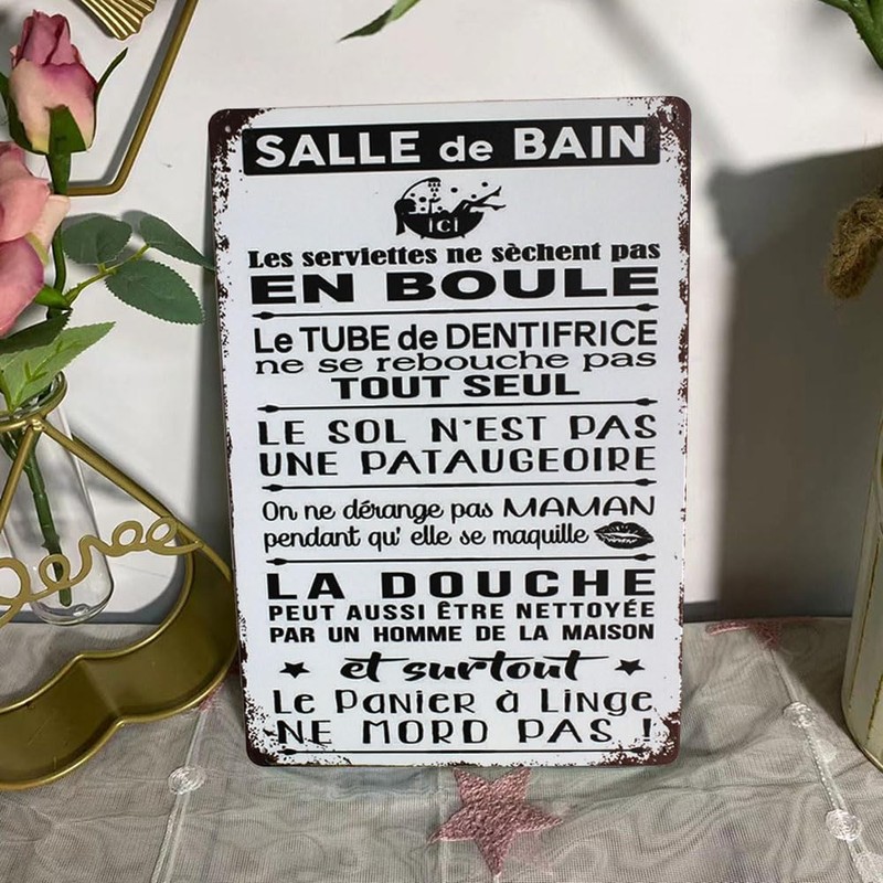 SMARTAIAN Bathroom La Douche Wall Sign Vintage Metal