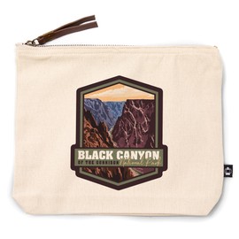Black Canyon of The Gunnison National Park, Colorado, Painterly Series, 100% Cotton Zipper Pouch, Travel Accessory, Go Bag