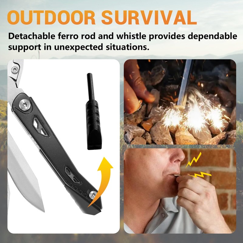 Multitool, 14-in-1 Adjustable Wrench with Screwdrivers, Knife, Saw, Pliers, Ferro