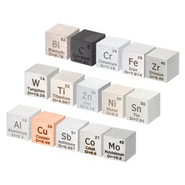 PATIKIL Pack of 15 Element Cubes, 10 mm Density Cube, High Density Element Cube, Unique Metal Cube, Periodic Table Elements, Collections, Laboratory Experiment, Teacher, Scientific Classes