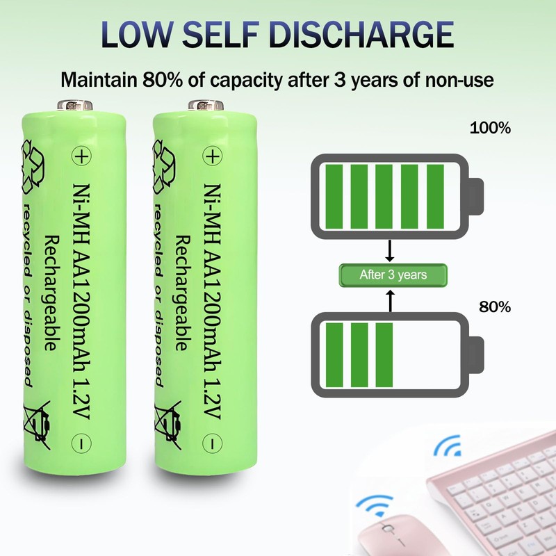 Solar Batteries NI-MH AA 1200mAh 1.2V 10Pcs for Home Device