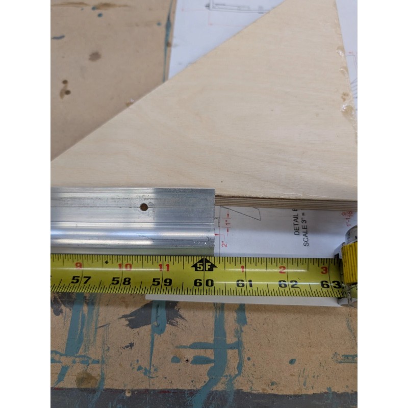 Flat RV Hurricane Hinge 60.25" Aluminum Pre-Drilled Holes Teardrop Trailer