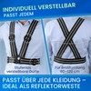 FLEXEO Reflective Vest + 4 Reflective Bands, Black, Running Vest,