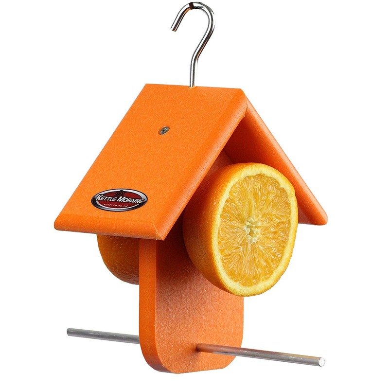 Kettle Moraine Recycled Single Oriole Orange Fruit Feeder
