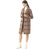 CHARTOU Women's Winter Oversize Lapel Collar Woolen Plaid Double Breasted