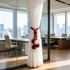 2 Packs Cute Hanging Ball Curtain Tiebacks Crochet Cotton Curtains