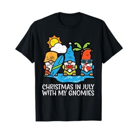 Christmas July With Gnomies Xmas Beach Gnome Men Women Kids T-Shirt