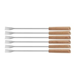Kela(ケラ) フォーク 木 サイズ:24.5cm フォンデュフォーク6本セット ウッドグリップ Bergamo 79167