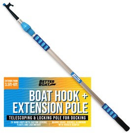 Telescoping Boat Hook Pole, Push Pole with 3/4" Thread Screw End, Docking Stick for Boats, Pontoon, Marine Boating Accessories (Hook and Pole)