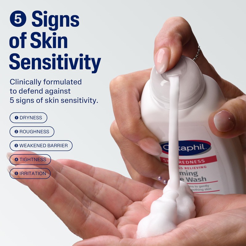 Cetaphil Redness Relieving Foaming Face Wash For Sensitive Skin, 8