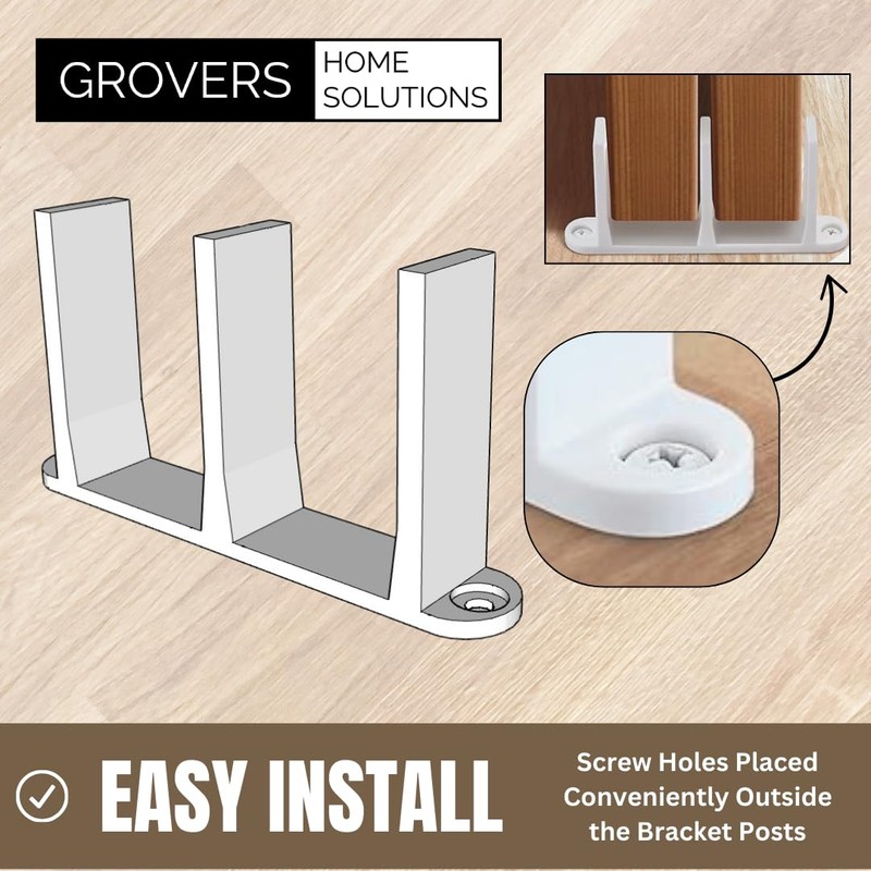 3-Pack Sliding Closet Door Floor Guide Bracket | Universal Fit