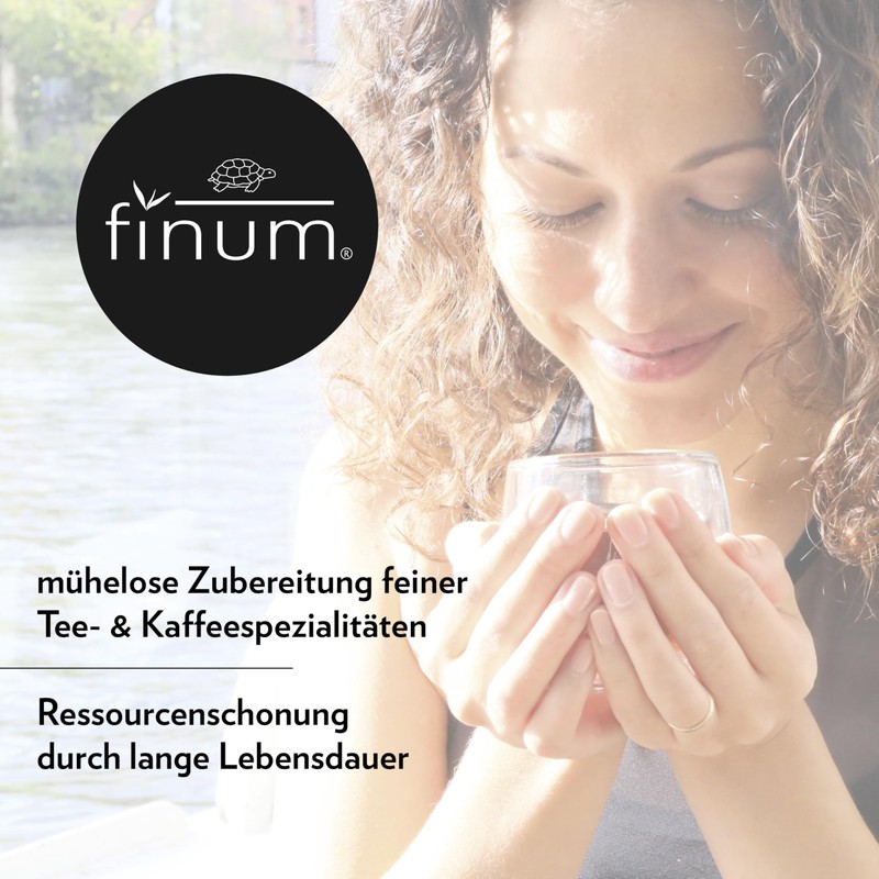finum® 2 x Brewing Basket (M) Black Permanent Filter for