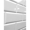 4x10 White Glossy Finish Beveled Ceramic Subway Tile Shower Walls