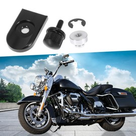 A ABSOPRO Seat Bolt Tab Screw Quick Mount Knob Nut Cover Kit for Harley David-son 1996-2020 Aluminum Alloy Black
